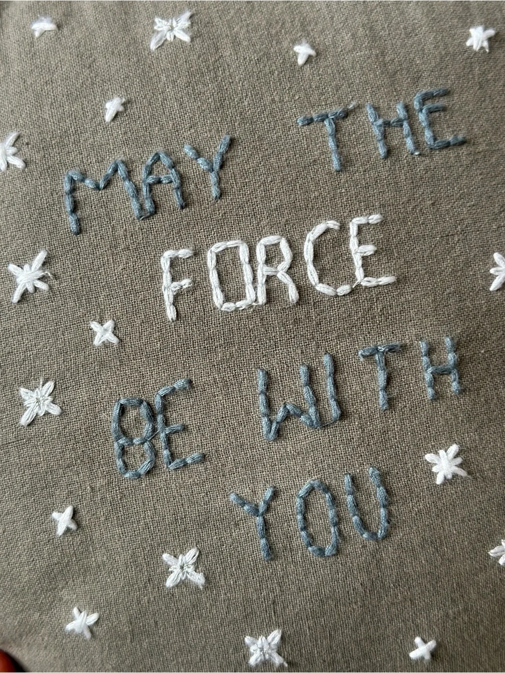 Pottery Barn Kids Gray Embroidered Star Wars Decorative Pillow